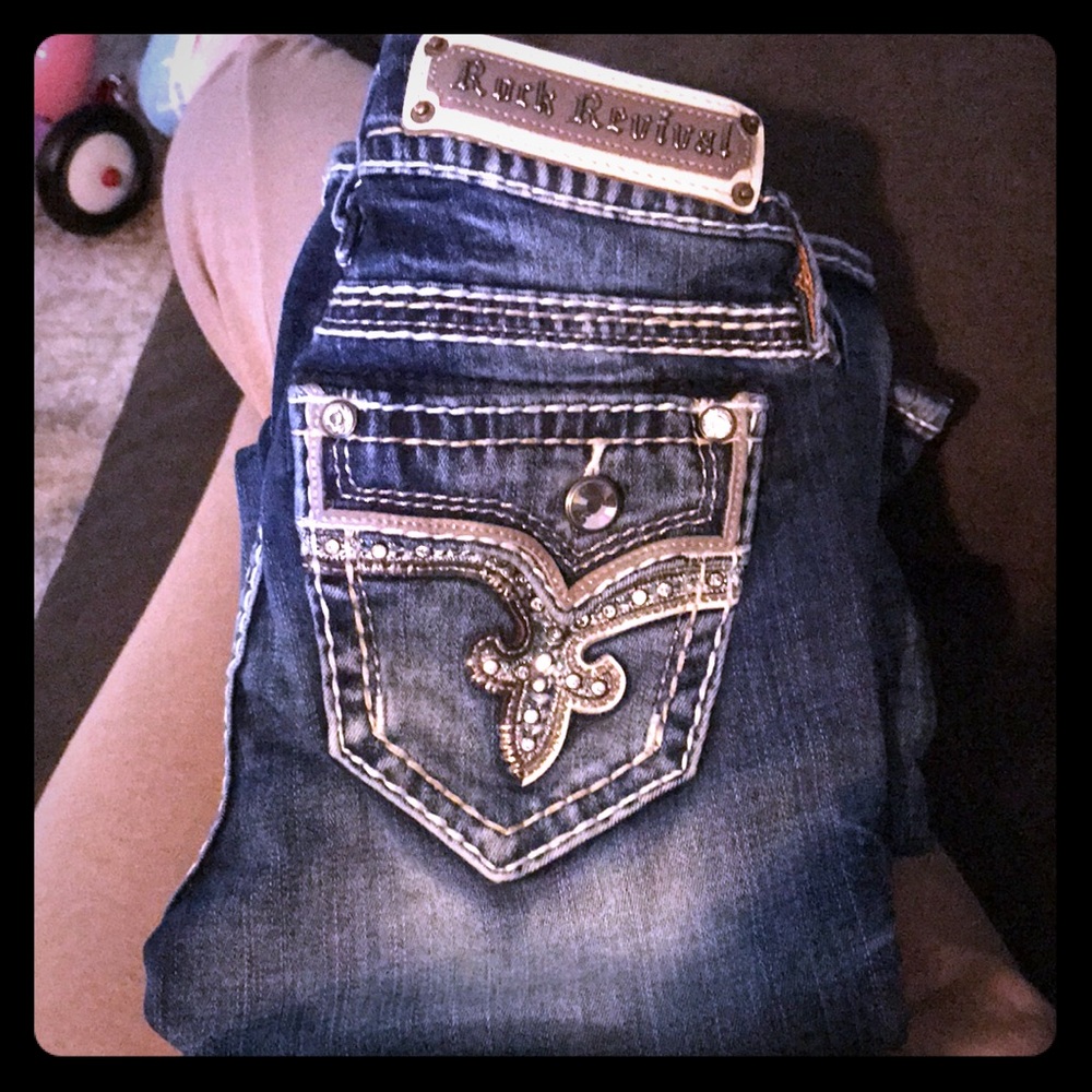 Rock Revival Mid Rose Boot Cut size 24